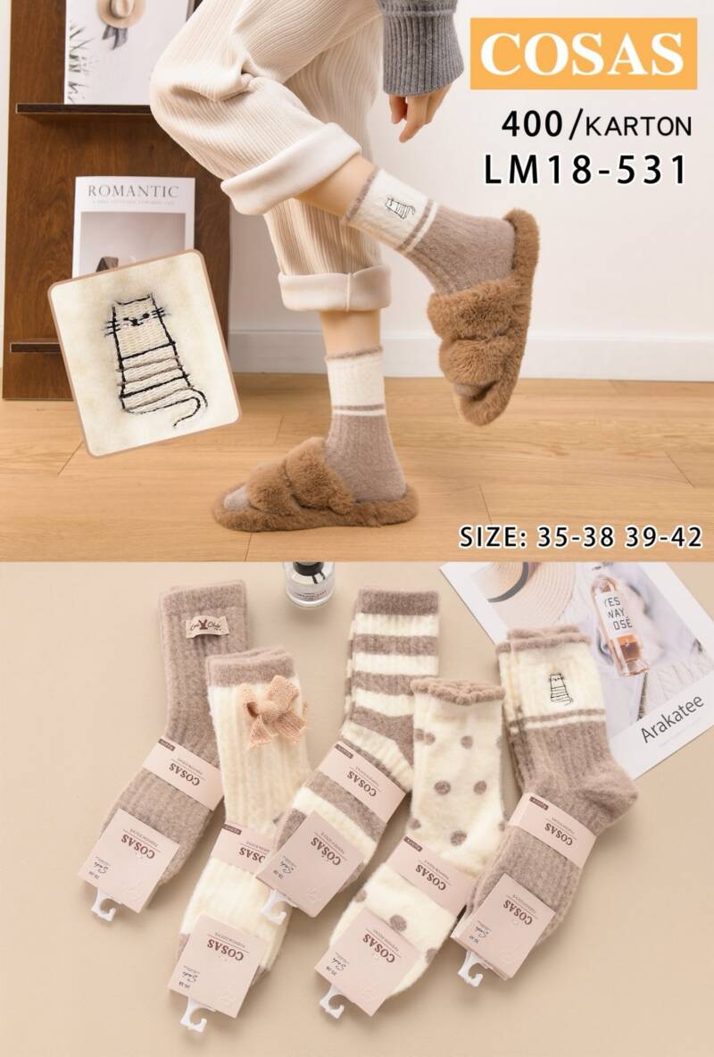 Skarpety damskie Roz 35-42, Mix kolor Paczka 40 szt